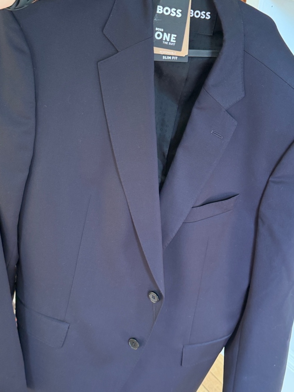BOSS Men's Dark Navy Single-Breasted suit -  both blazer and pants